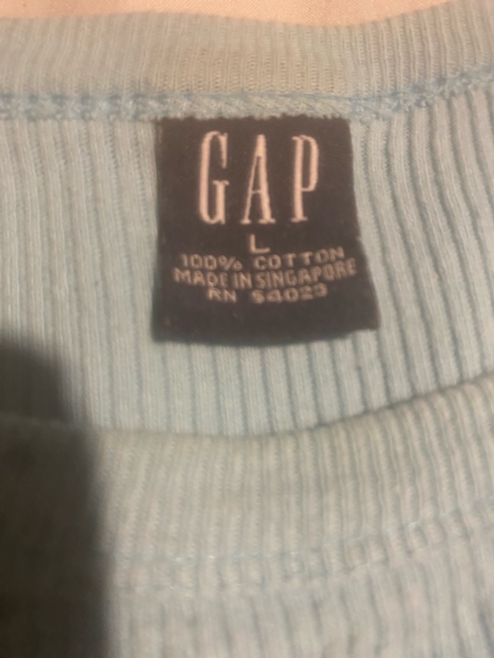 GAP Light Blue Ribbed Short Sleeve Shirt - Picture 2 of 4